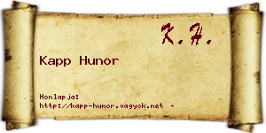 Kapp Hunor névjegykártya